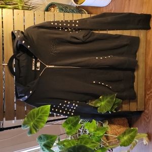 Killstar 2XL Studded Hoodie with Thumb Holes